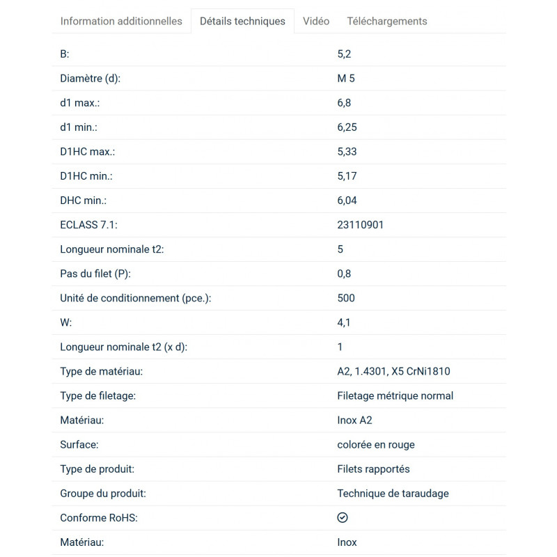 FILETS RAPPORTES INOX A2 M5 ROUGE LG 5 (1)  - CDT 500