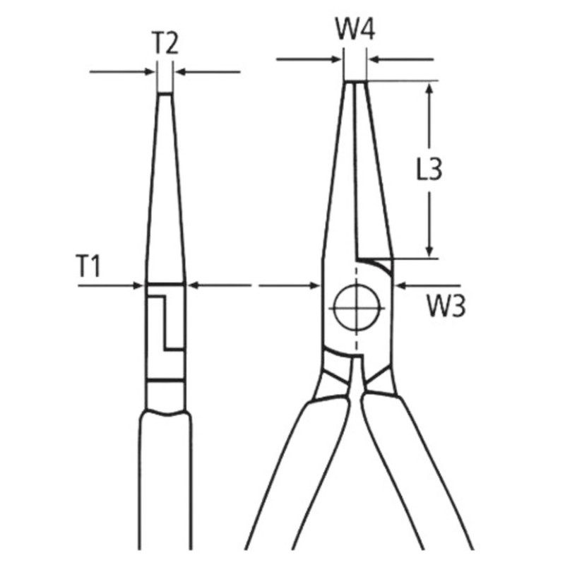 PINCE A BEC 1/2 ROND 200MM COUDEE ISOLEE