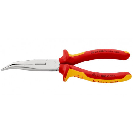 PINCE À BEC DEMI-ROND COUDÉ ISOLÉE 1000V - KNIPEX 26 26 200