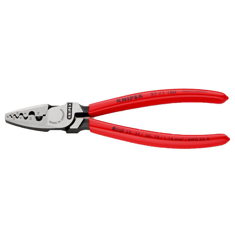 PINCE À SERTIR KNIPEX POUR EMBOUTS MÉTALLIQUES - MODÈLE 97 71 180
