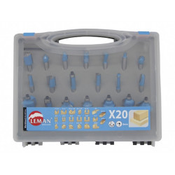 COFFRET DE 20 MECHES DE DEFONCEUSE QUEUE DE 8 428.700.20