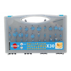 COFFRET DE 30 MECHES DE DEFONCEUSE QUEUE DE 8