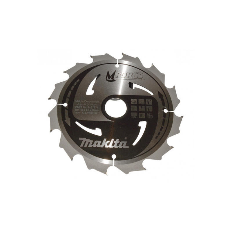 LAME DE SCIE CIRCULAIRE M-FORCE 190X30MM 12 DTS