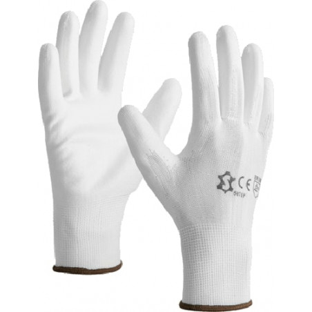 GANTS EN POLYESTER TRICOTÉ AVEC ENDUCTION EN POLYURÉTHANE BLANC