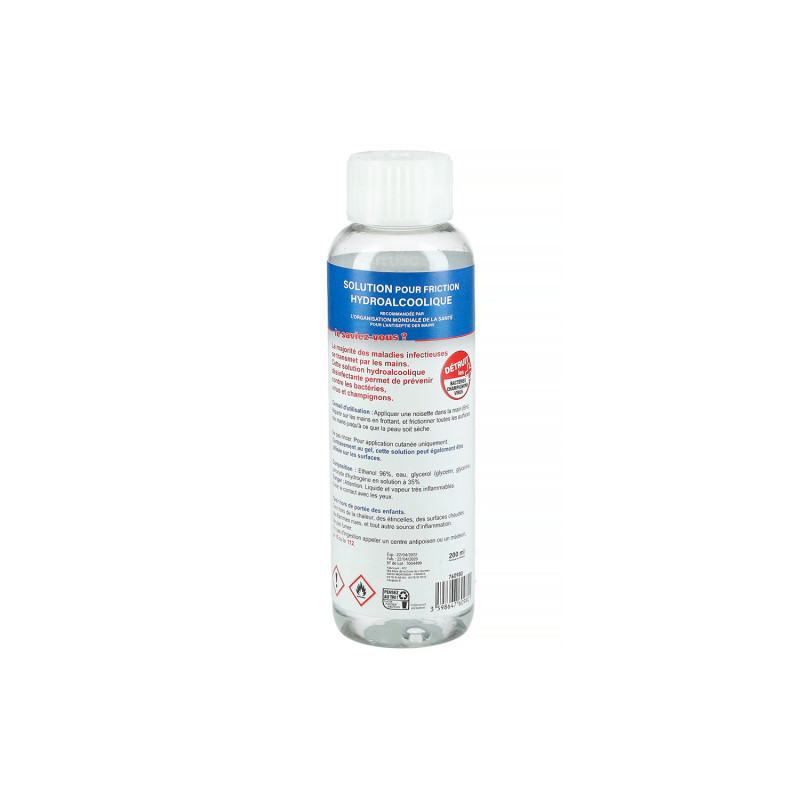 SOLUTION HYDRO-ALCOOLIQUE POUR LA DÉSINFECTION DES MAINS