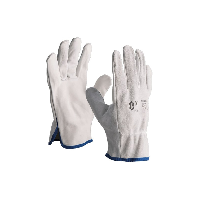GANTS DE PROTECTION EN CUIR AVEC PAUME FLEUR ET DOS EN CROÛTE DE BOVIN