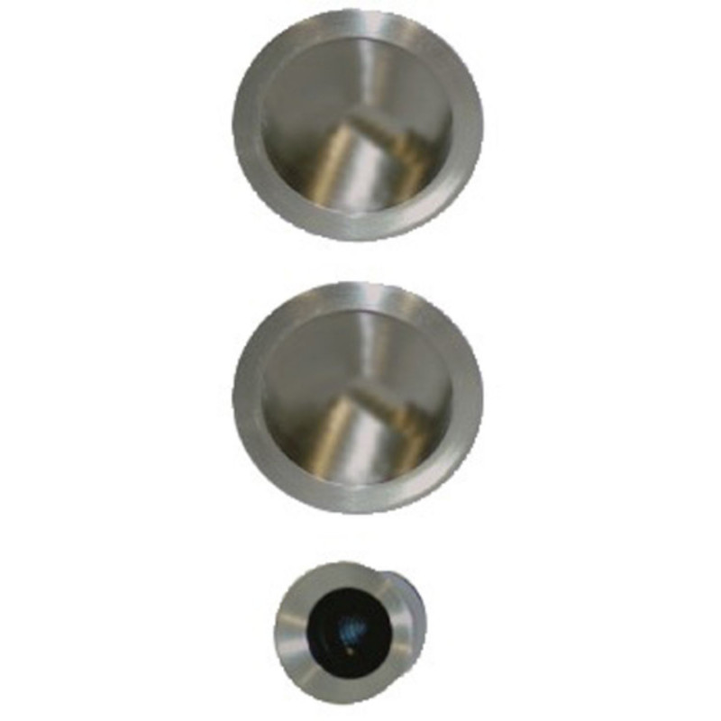 KIT DE PORTE COULISSANTE EN INOX AVEC ROSACES ET BEC DE CANE - NI015