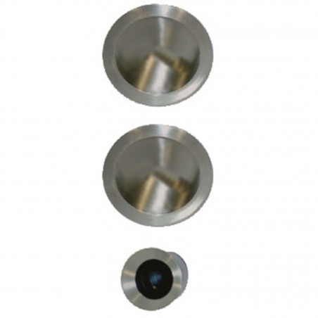 KIT DE PORTE COULISSANTE EN INOX AVEC ROSACES ET BEC DE CANE - NI015