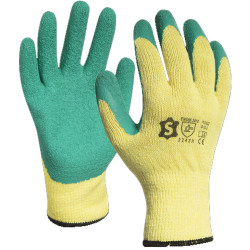 LOT DE 12 PAIRES DE GANTS TRICOTÉS ENDUITS EN LATEX AVEC POIGNET BORD-CÔTE TAILLE 10