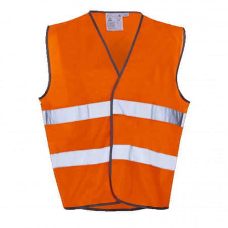 GILET DE SÉCURITÉ HAUTE VISIBILITÉ AVEC BANDES RÉFLÉCHISSANTES PARALLÈLES