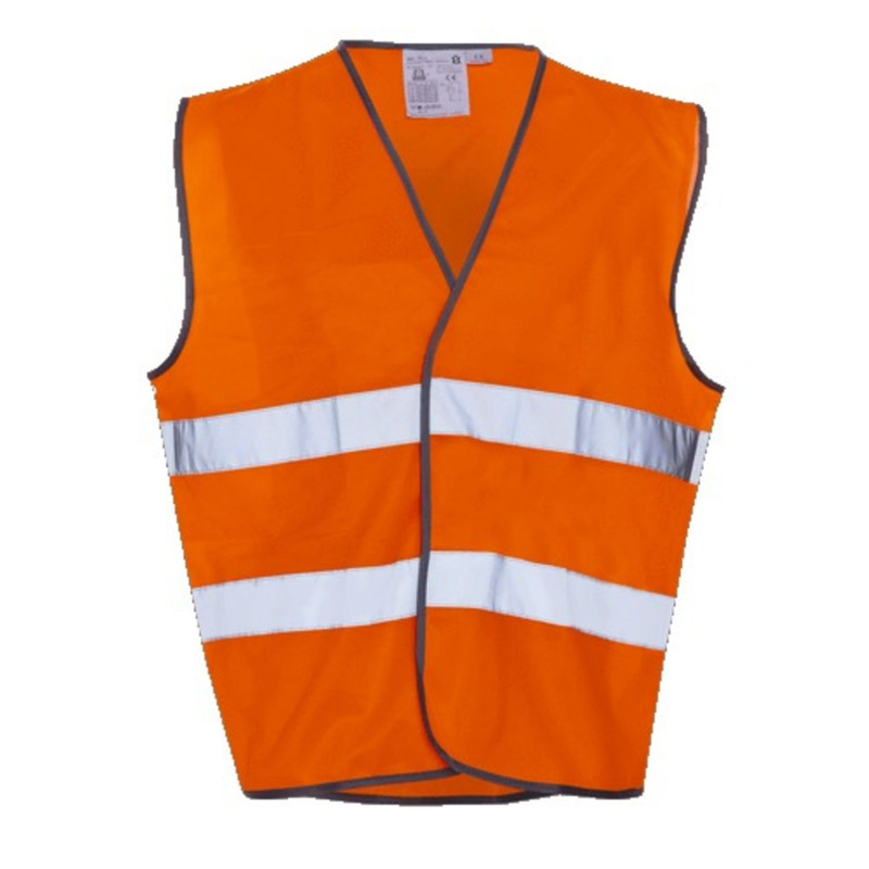 GILET DE SÉCURITÉ HAUTE VISIBILITÉ AVEC BANDES RÉFLÉCHISSANTES PARALLÈLES
