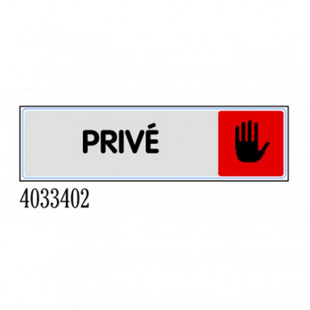 PLAQUETTE DE PORTE "PRIVÉ" EN PLEXIGLAS COLORÉ 170 X 45 MM