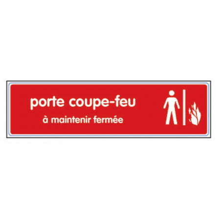 PLAQUETTE DE PORTE COUPE-FEU EN PLEXIGLAS 170 X 45 MM NOVAP