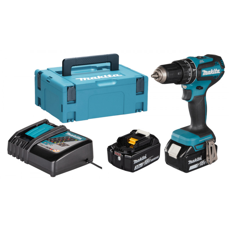 DHP485RFJ PERCEUSE-VISSEUSE PERCUSSION 18 V - 2 BATTERIES 3 AH - CHARGEUR DC18RC - COFFRET MAKPAC LXT