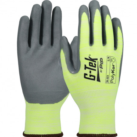 GANTS ANTI-COUPURE FLUO ENDUITS NITRILE GRIS G-TEK Polykor