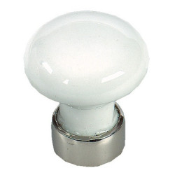 BOUTON DE TIROIR DIAMÈTRE 35 MM PORCELAINE NICKELÉ