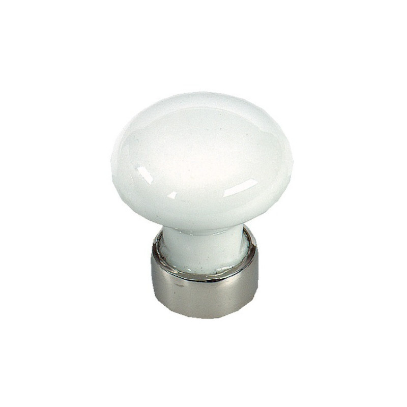 BOUTON DE TIROIR DIAMÈTRE 35 MM PORCELAINE NICKELÉ