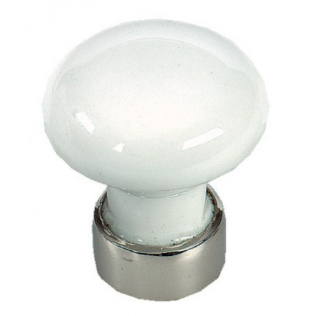 BOUTON DE TIROIR DIAMÈTRE 35 MM PORCELAINE NICKELÉ