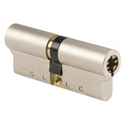 CYLINDRE EUROPÉEN DOUBLE ENTRÉE POLLUX 5 AILETTES FINITION NICKELÉ