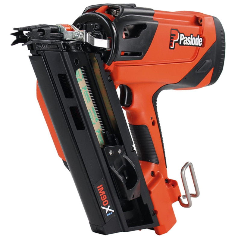 ENSEMBLE DE 2 CLOUEURS À GAZ SANS FIL PASLODE (IM90XI ET PPN50XI) AVEC 40 LOTS DE CLOUS CRANTÉS 2,8 X 70 MM