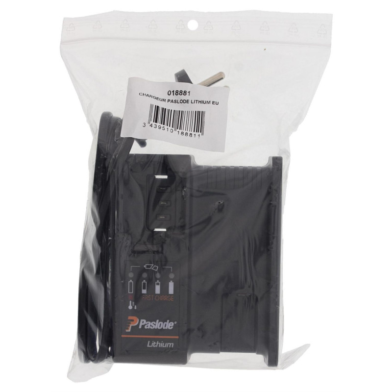 CHARGEUR DE BATTERIE LITHIUM POUR CLOUEUR PASLODE - MODÈLE 018881