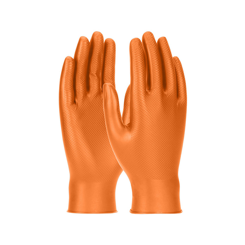 GANTS AMBIDEXTRES EN NITRILE À USAGE UNIQUE AVEC FINITION ÉCAILLES - MODÈLE 246OR