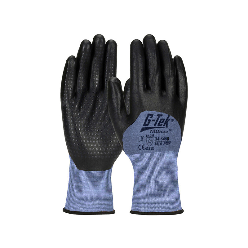 GANTS DE TRAVAIL TRICOTÉS G-TEK PIP AVEC ENDUCTION NEOFOAM ET PICOTS - MODÈLE 34-648B