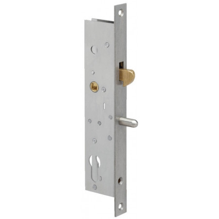 SERRURE À LARDER MONOPOINT PROFIL ÉTROIT AVEC MENTONNET ET CYLINDRE EUROPÉEN METALUX SÉRIE 28-30