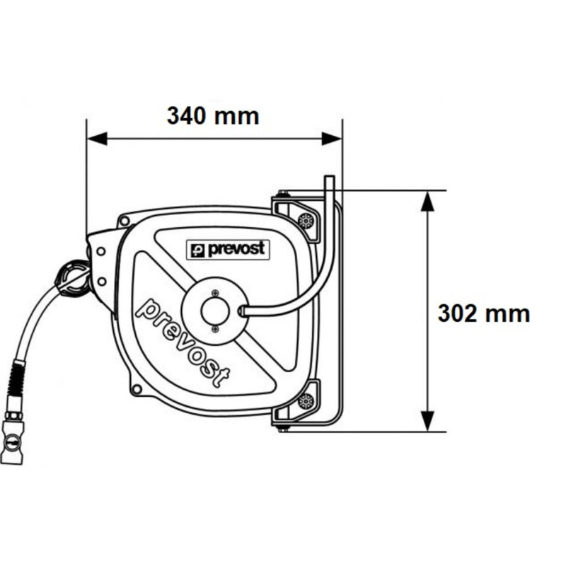 ENROULEUR AIR 8X12 AVEC RACCORD ISI 06 LG 12M