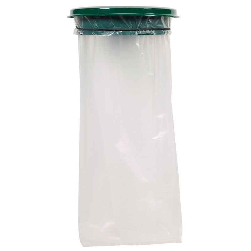 SUPPORT MURAL SAC POUBELLE AVEC COUVERCLE COULEUR VERT