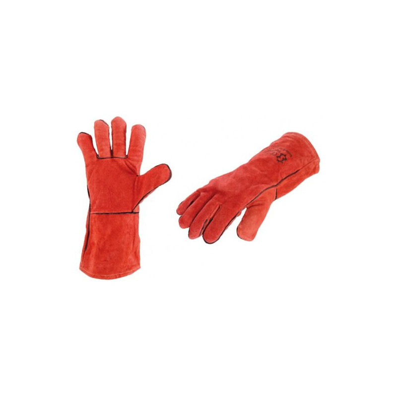 GANTS DE SOUDEUR WELDER COUSU AVEC FIL KLEVAR ROUGE 35CM
