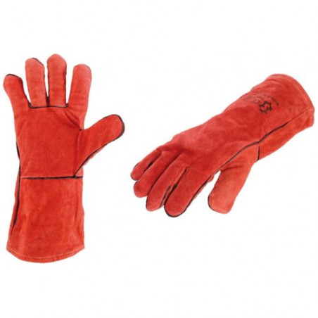 GANTS DE SOUDEUR WELDER COUSU AVEC FIL KLEVAR ROUGE 35CM