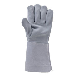 GANTS DE PROTECTION SOUDEUR CROUTE VACHETTE MANCHETTE 15CM GRIS