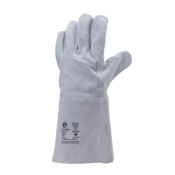 GANTS DE PROTECTION SOUDEUR CROUTE VACHETTE MANCHETTE 15CM GRIS