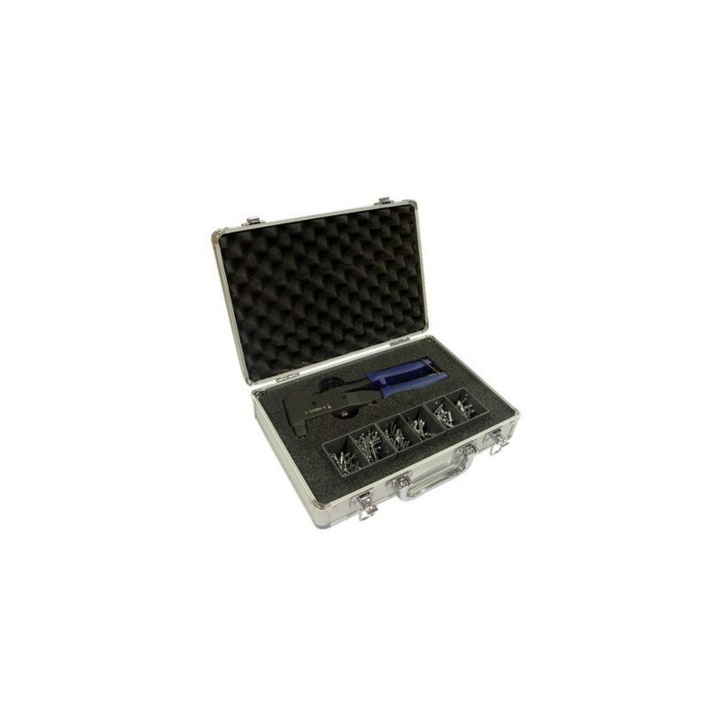 ENSEMBLE PINCE À RIVETER AVEC RIVETS MULTI-SERRAGE TÊTE PLATE