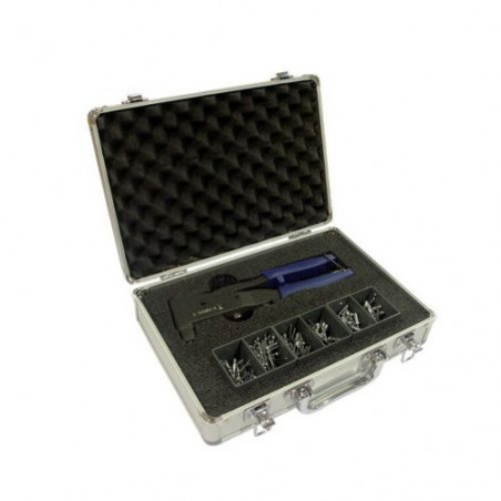 ENSEMBLE PINCE À RIVETER AVEC RIVETS MULTI-SERRAGE TÊTE PLATE