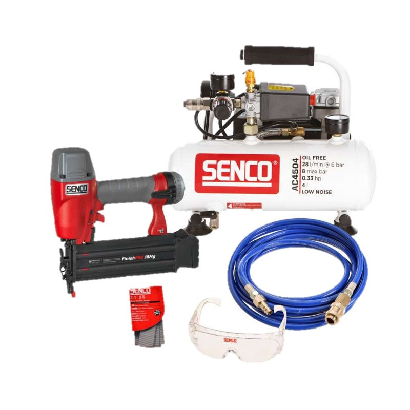 ENSEMBLE CLOUEUR SENCO FINISHPRO18MG ET COMPRESSEUR AC4504