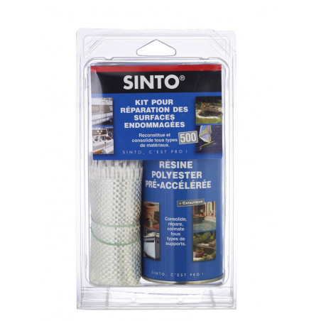 KIT DE RÉPARATION AVEC RÉSINE SANS STYRÈNE ET TISSU DE VERRE - MODÈLE 31150