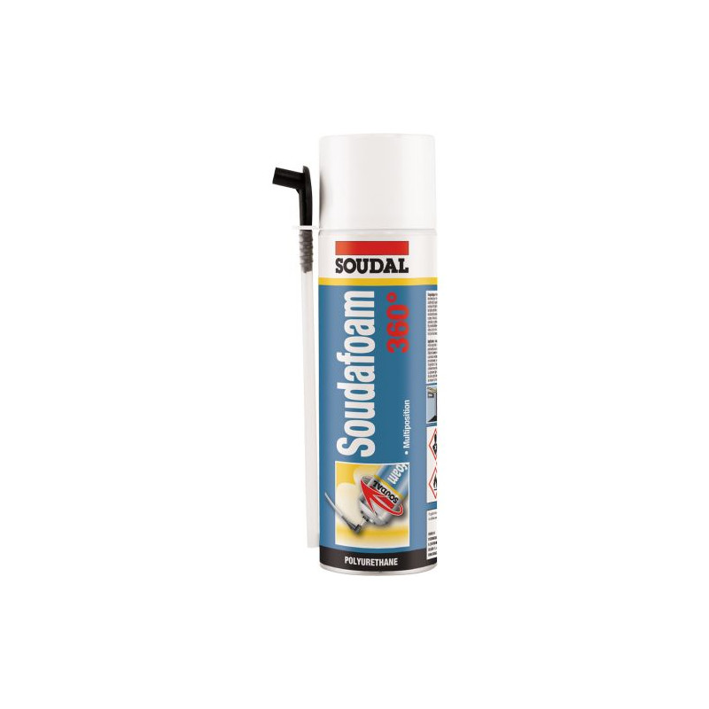 MOUSSE POLYURÉTHANE SOUDAFOAM 360° MULTI POSITION JAUNE AÉROSOL 510ML - SOUDAL - 109628