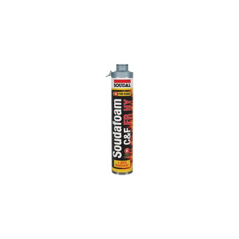 MOUSSE PU PISTOLABLE COUPE-FEU SOUDAFOAM FR CLICK & FIX 750ML - SOUDAL - 146751