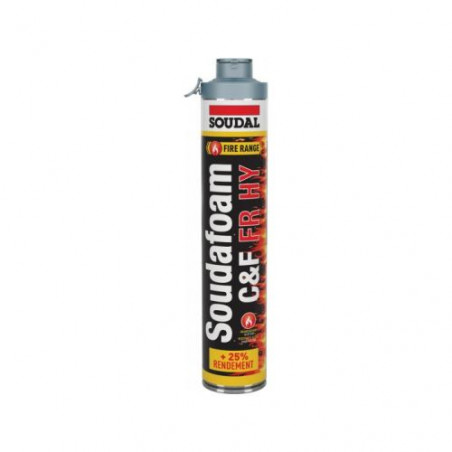 MOUSSE PU PISTOLABLE COUPE-FEU SOUDAFOAM FR CLICK & FIX 750ML - SOUDAL - 146751