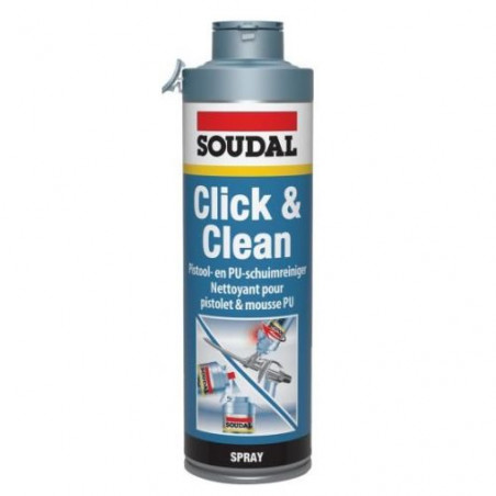 NETTOYANT PISTOLET MOUSSE PU CLICK & CLEAN AÉROSOL 500ML - SOUDAL - 103357