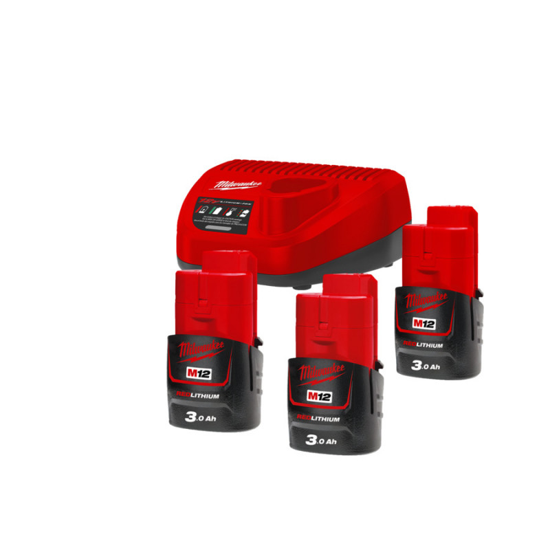 PACK CHARGEUR ET 3 BATTERIES 12V M12NRG-303