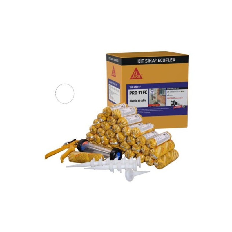 KIT DE 35 RECHARGES (300 ml) SIKAFLEX PRO 11 FC BLANC + 1 PISTOLET