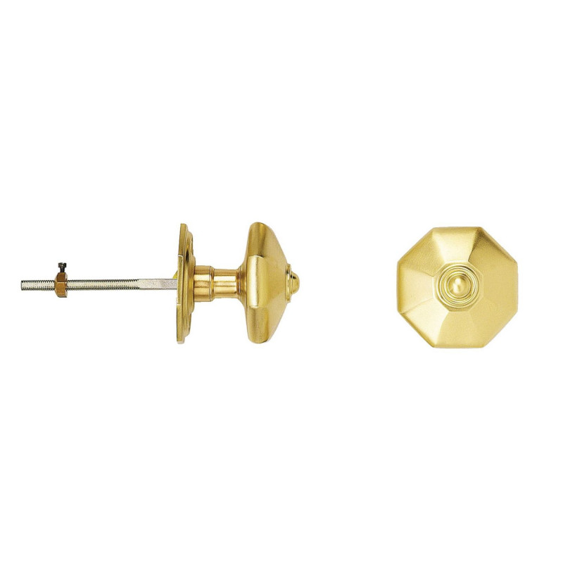 BOUTON DE PORTE À MOULURE DEVISMES EN LAITON AVEC CHAÎNETTE