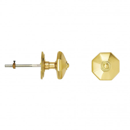 BOUTON DE PORTE À MOULURE DEVISMES EN LAITON AVEC CHAÎNETTE