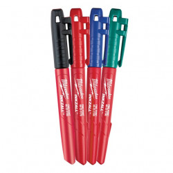 SET DE 4 MARQUEURS COULEURS INKZALL NOIR-ROUGE-BLEU-VERT
