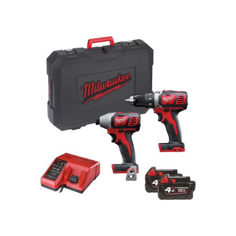 ENSEMBLE 18 V VISSEUSE-VISSEUSE À CHOC - 2 BATTERIES 4 AH BPP2D-402C - COFFRET
