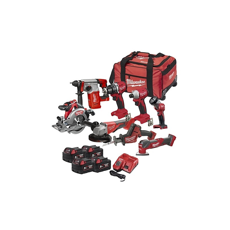 ENSEMBLE 8 OUTILS 18 V BLPP8C-504 - 4 BATTERIES 5 AH - SAC