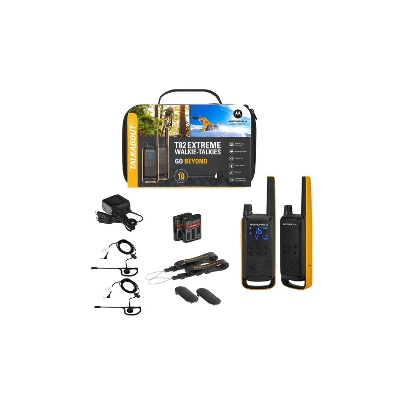 ENSEMBLE TALKIE WALKIE MOTOROLA T80 EXTREME TWIN JAUNE